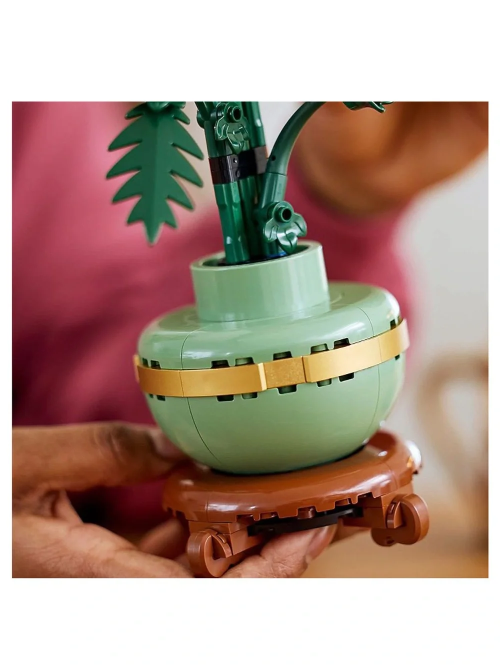 Lego Chrysanthemum Botanical Build — Orange and Green Floral Display